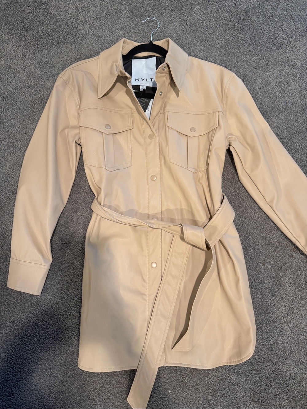 NVLT Light Beige Belted Shirt Trench
